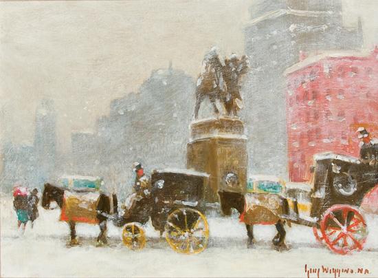 Appraisal: GUY CARLETON WIGGINS American - Winter Weather Cabs at the