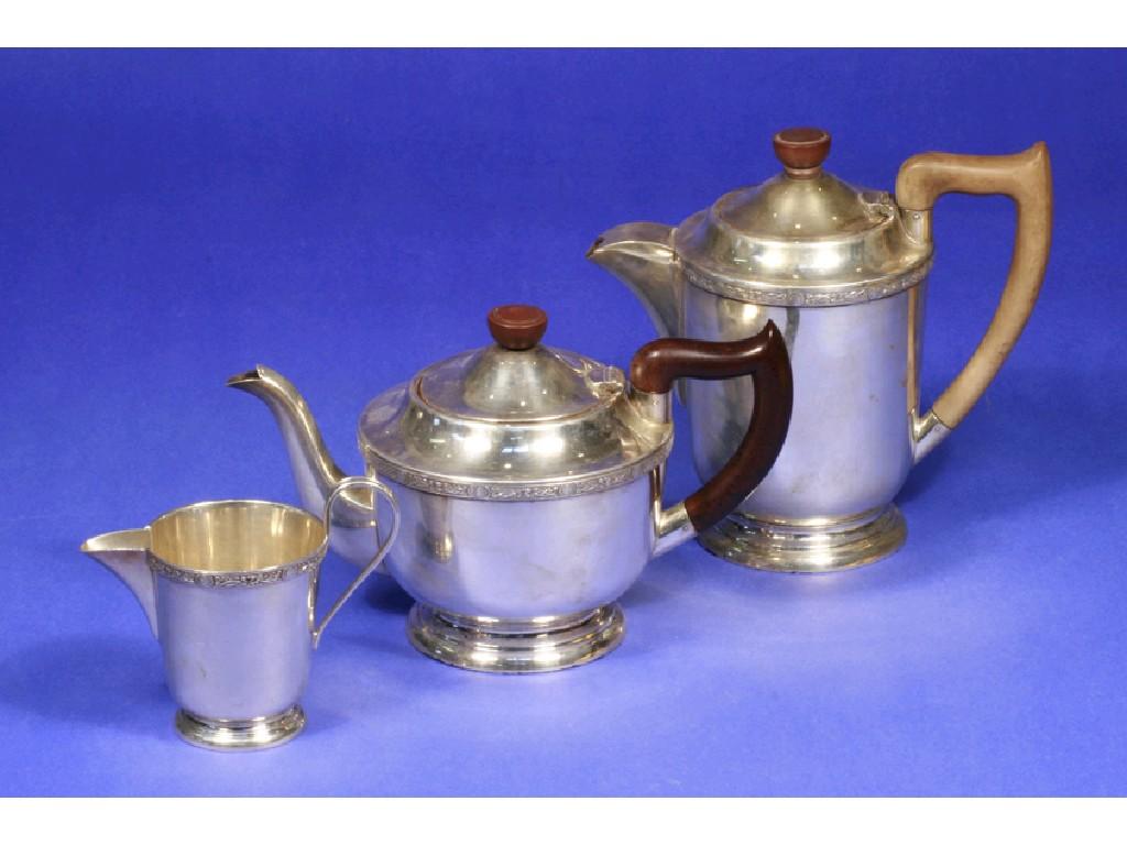 Appraisal: A PART TEA COFFEE SET comprising teapot hot water jug