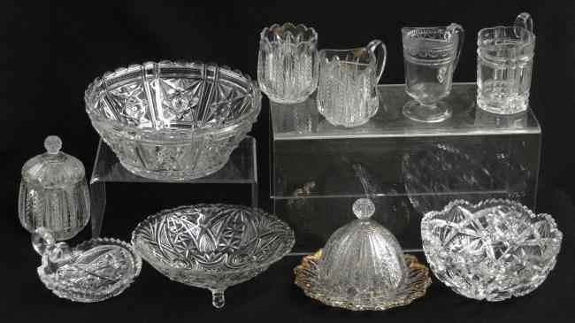 Appraisal: Lot pcs misc clear pressed and cut glass including bowls