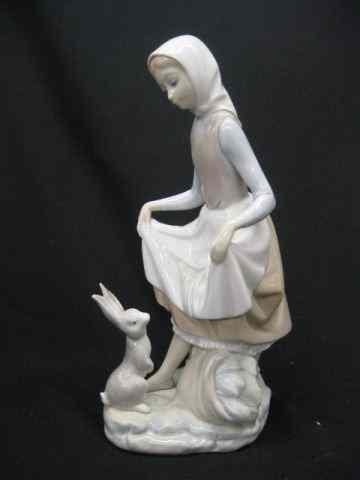 Appraisal: Lladro Porcelain Figurine of Young Womanwith rabbit '' excellent