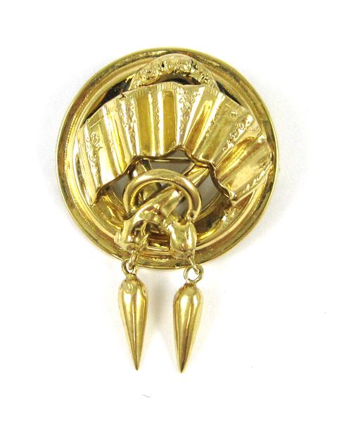 Appraisal: EIGHTEEN KARAT YELLOW GOLD BROOCH weighing grams measuring - inches