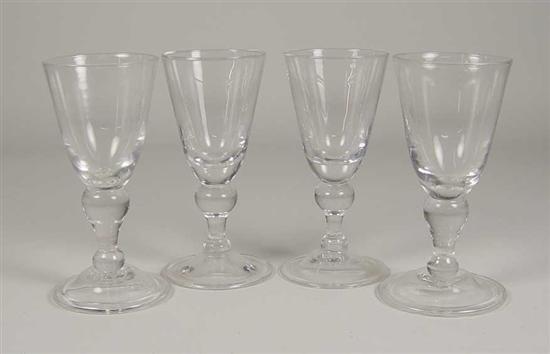 Appraisal: Four Williamsburg Goblets Circa Set of four Williamsburg glass blown