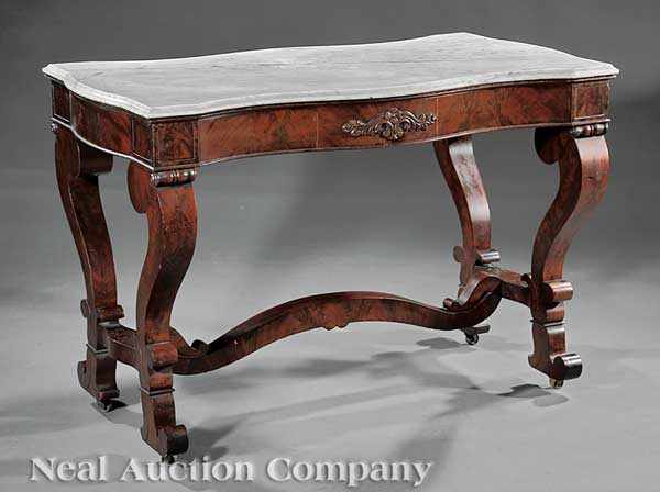 Appraisal: An American Late Classical Carved Mahogany Center Table th c