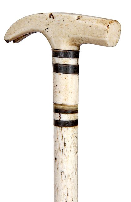 Appraisal: Nautical Hammer Whalebone Cane- Mid th Century- A whale bone