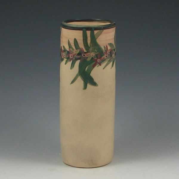 Appraisal: Weller Cylinder Floral Vase marked Weller ''h chip on the