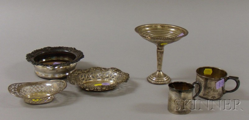 Appraisal: Six Sterling Silver and Silver Plated Tablewares two sterling child's