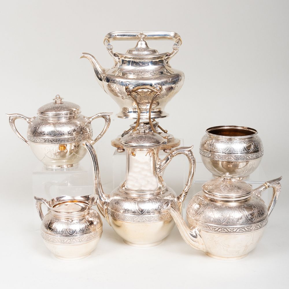 Appraisal: Early Gorham Five Piece Tea and Coffee Service Marked 'Sterling'