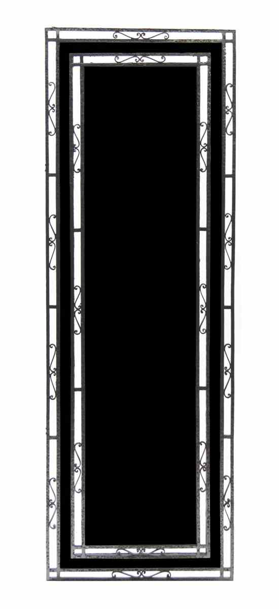 Appraisal: An Art Deco Style Iron Pier Mirror of rectangular form