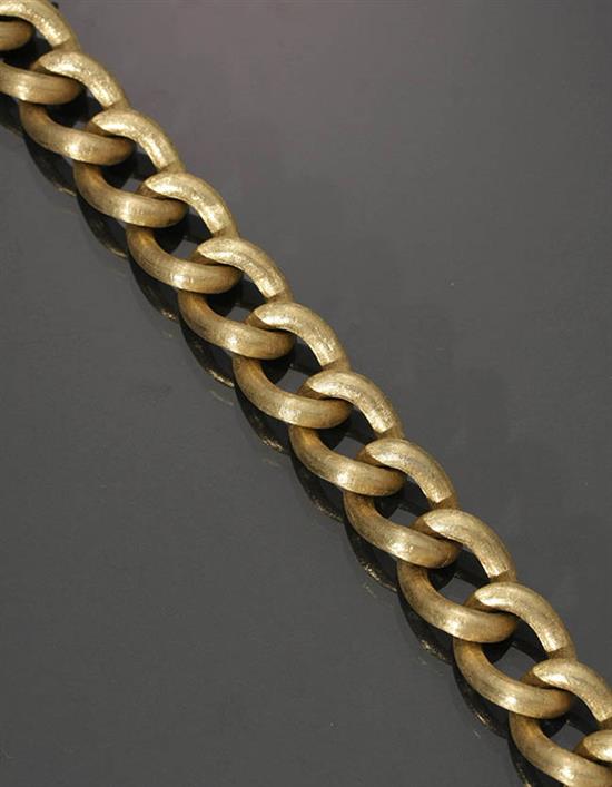 Appraisal: Italian -Karat Florentine Finish Yellow-Gold Curb Link Bracelet Weight dwt