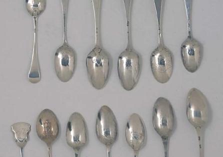 Appraisal: ELEVEN GEORGE III AND VICTORIAN SILVER PICTURE BACK TEASPOONS AND