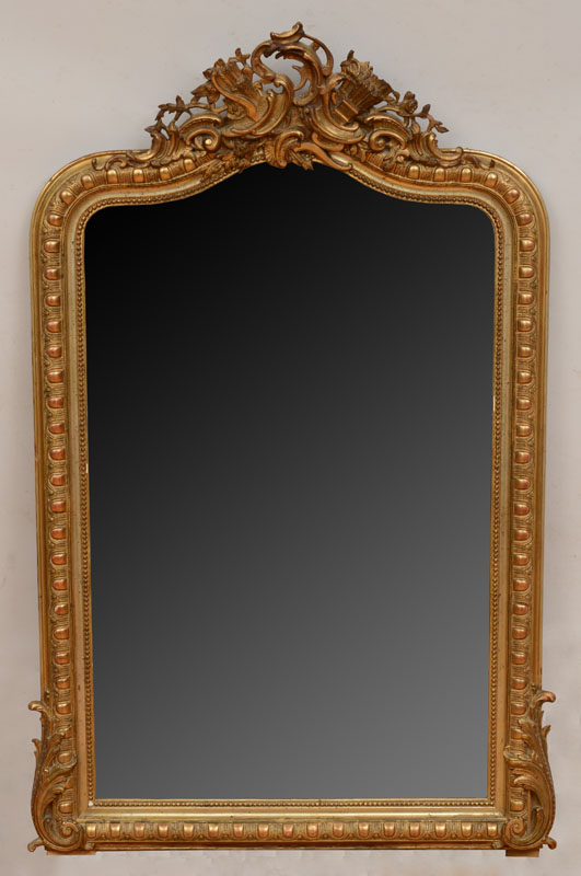 Appraisal: Napoleon III Carved Giltwood Mirror x in Estimate -