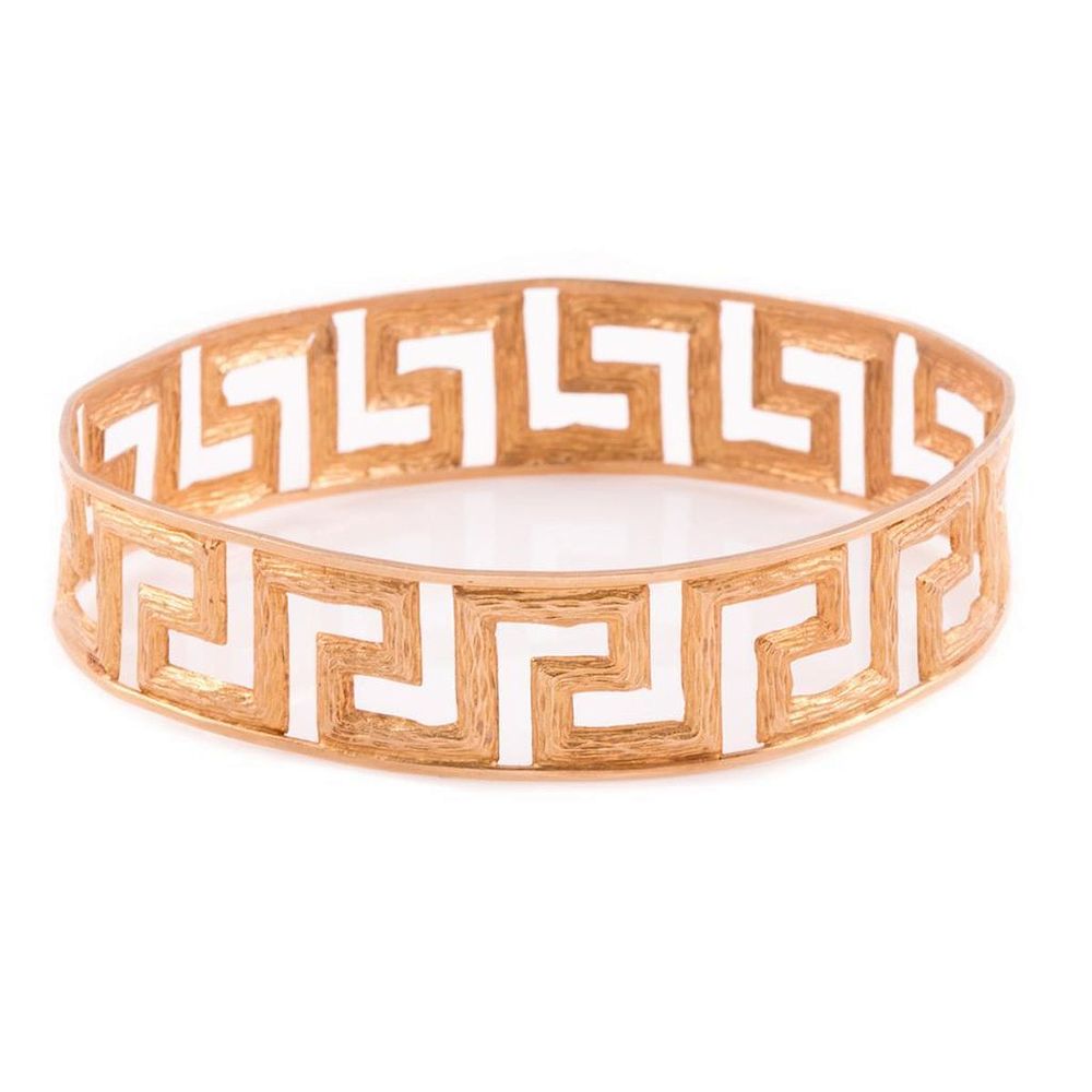 Appraisal: k gold Greek key design bangle bracelet weight approximately grams