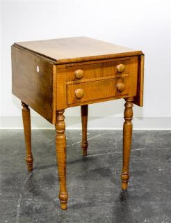 Appraisal: An American Tiger Maple Side Table Height x width x