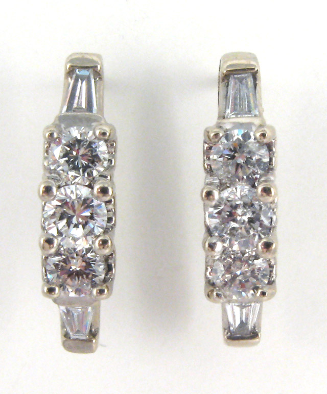 Appraisal: PAIR OF DIAMOND AND WHITE GOLD EARRINGS each k gold