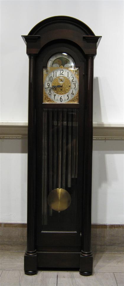 Appraisal: Diminutive mahogany tall case tubular chime clock st half of