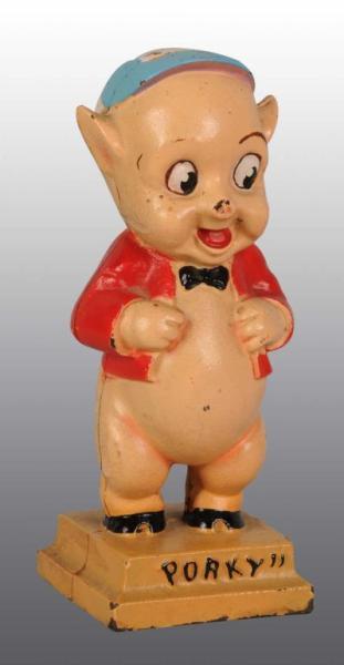 Appraisal: Cast Iron Porky Pig Still Bank Description Manufactured by Hubley