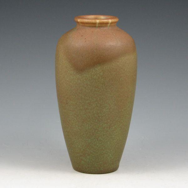 Appraisal: Rookwood vase from with mottled rust over matte green glazes