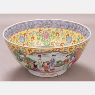 Appraisal: A Chinese Yellow Famille Rose Porcelain Bowl th Century A