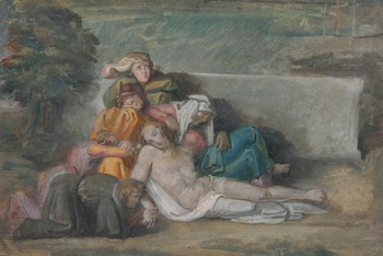 Appraisal: Attr Thomas Stothard British - The Lamentation Unsigned oil on