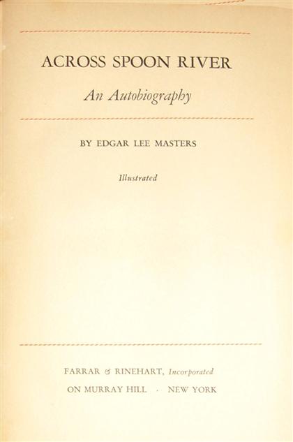 Appraisal: vols Masters Edgar Lee Domesday Book New York Macmillan st