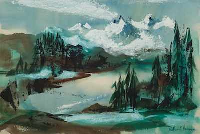 Appraisal: Esther Nusbaum American b Spring in the Tetons Gouache on