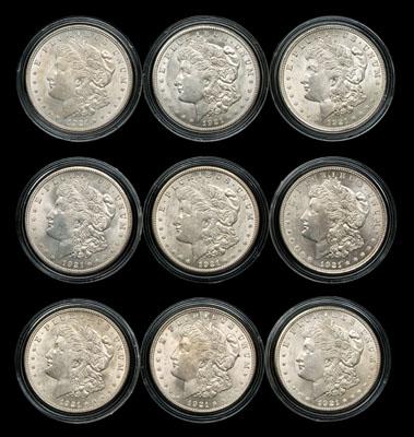 Appraisal: Ten BU sets Morgan silver dollars PDS mint sets most