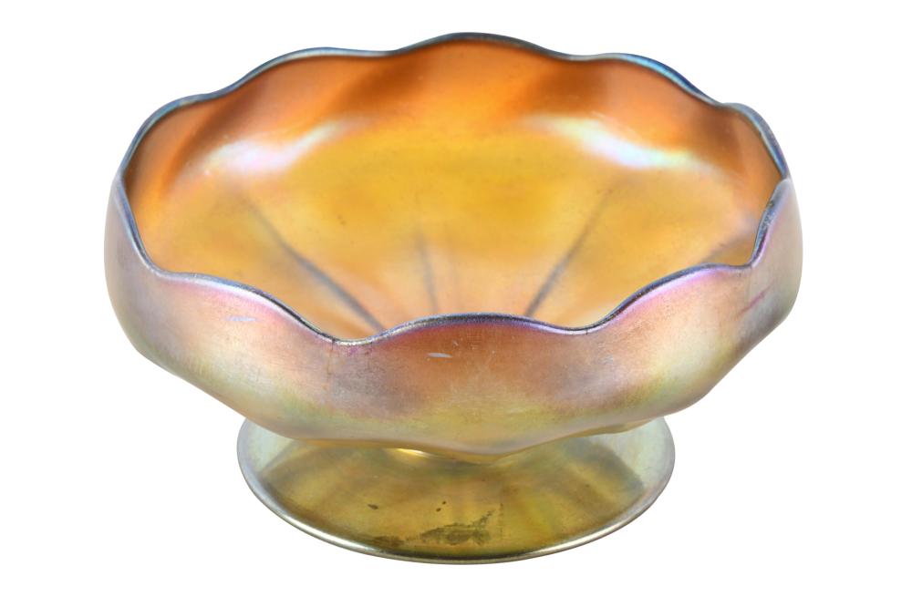 Appraisal: ARTHUR J NASH - IRRIDESCENT GLASS BOWLacid-etched mark to underside