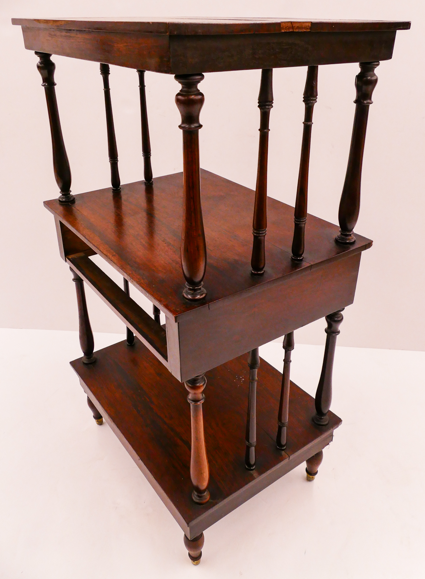 Appraisal: Antique Rosewood Shelf- missing drawer gallery- x x ''