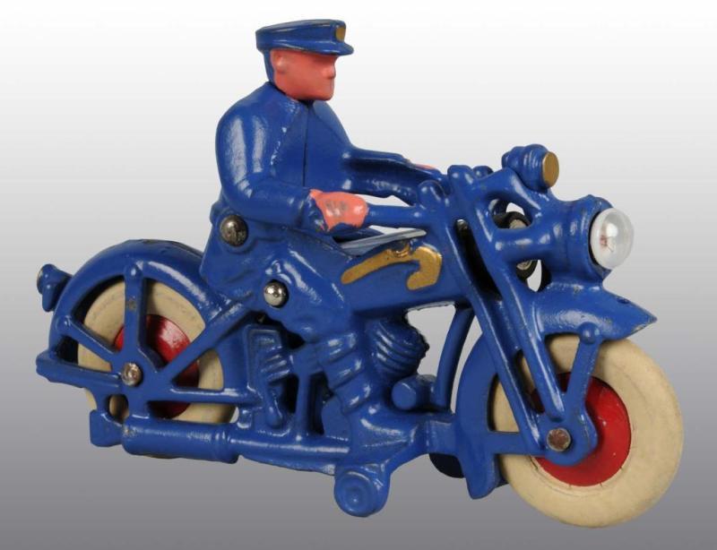 Appraisal: Cast Iron Police Cycle Toy Description Lighted Hard to find