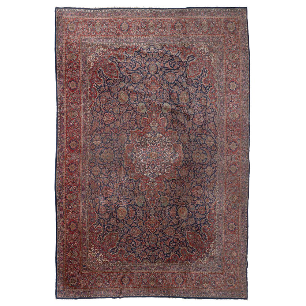 Appraisal: PERSIAN ROOM SIZE WOOL RUGHand woven having center medallion and