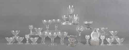 Appraisal: Group of colorless glass tablewares to include flint cut glass