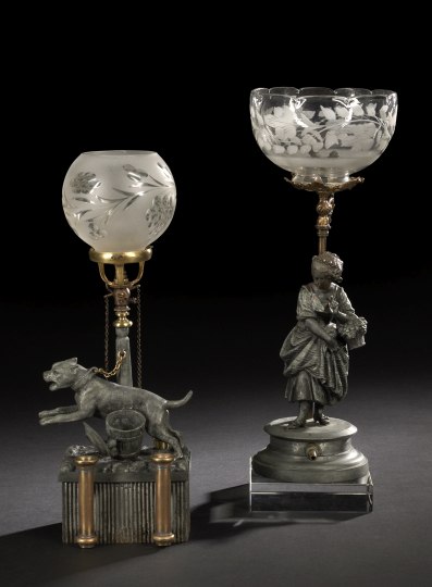 Appraisal: Two Spelter and Brass Figural Table Lamps fourth quarter th