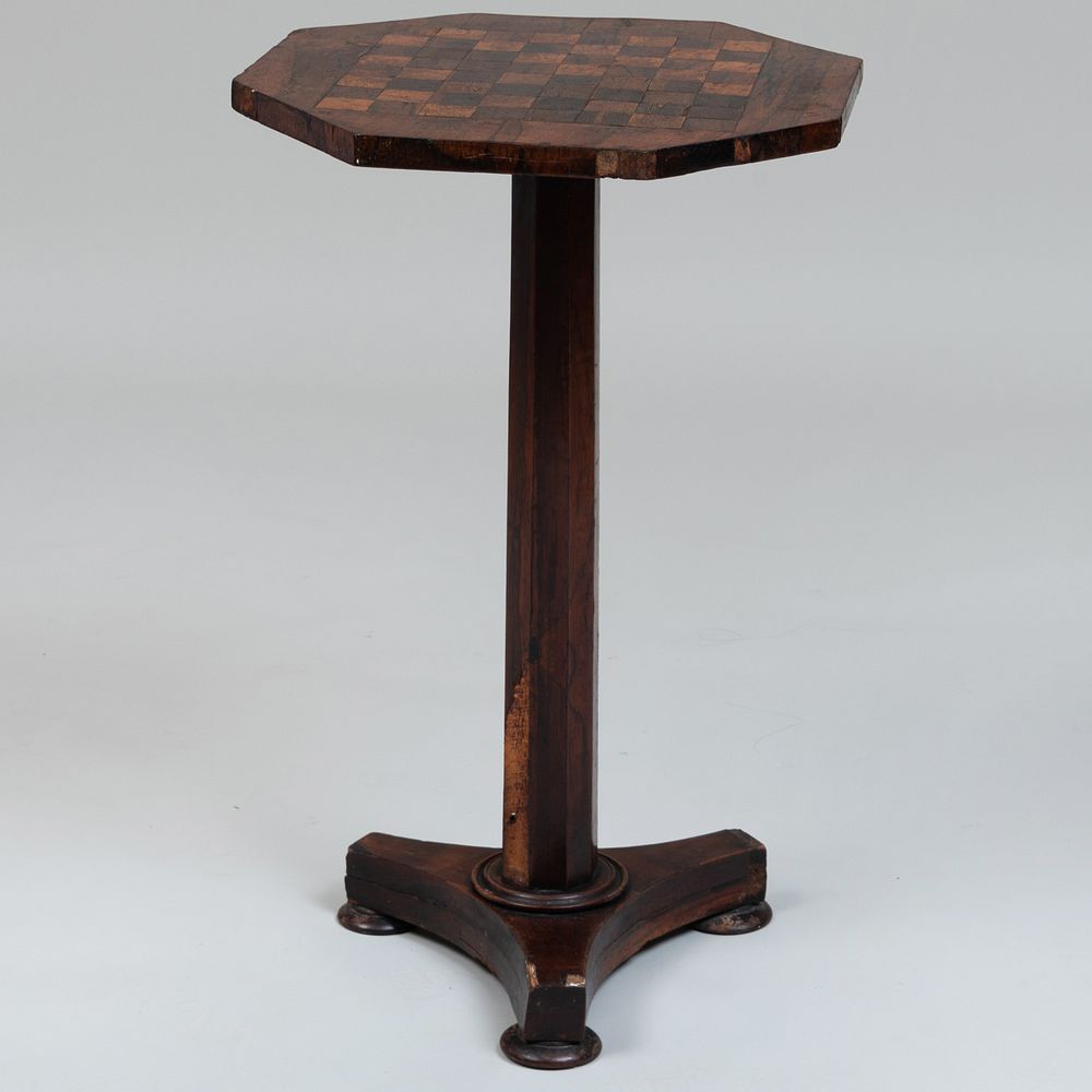 Appraisal: Small Regency Rosewood and Fruitwood Games Table x x in