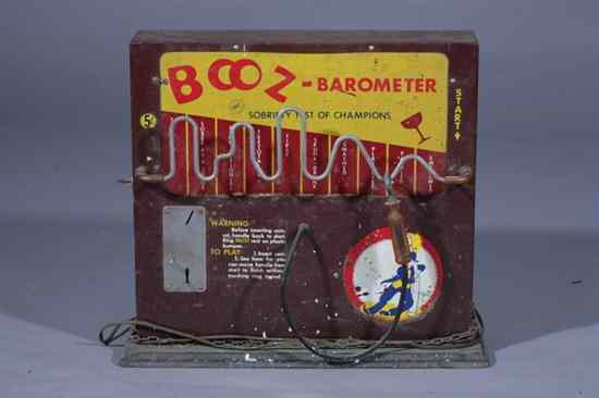 Appraisal: 'BOOZ BAROMETER SOBRIETY TEST OF CHAMPIONS'' COIN-OPERATED ARCADE GAME s