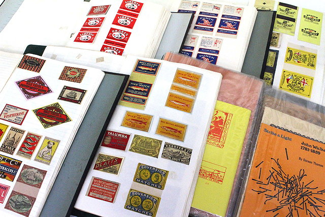 Appraisal: FIVE ALBUMS OF VINTAGE MATCHBOX LABELS and an album of