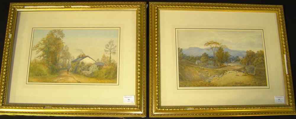 Appraisal: ALFRED LEYMAN ENGLISH - BUCOLIC ENGLISH COUNTRYSIDE SCENES A pair