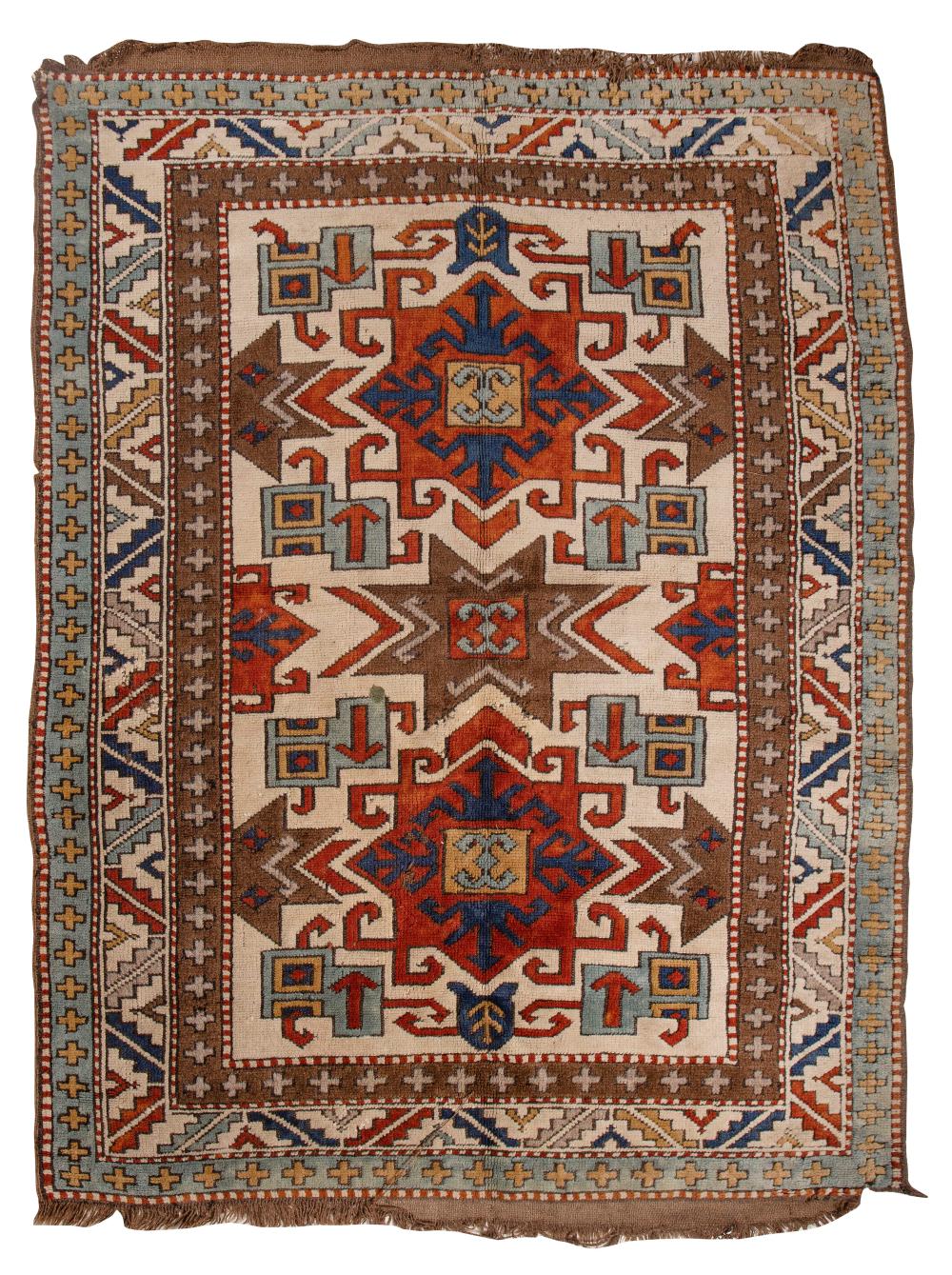 Appraisal: TURKISH RUG IN KAZAK DESIGN X TH CENTURYTURKISH RUG IN