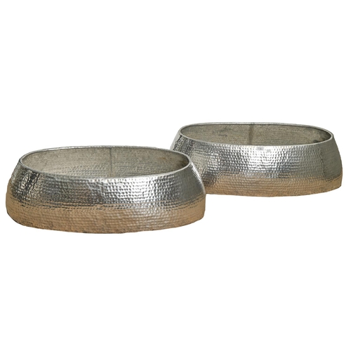 Appraisal: A pair of hammer textured metal jardini res cm l