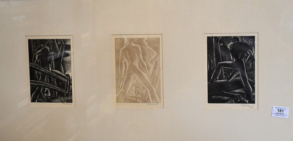 Appraisal: Group of Three Lynd Kendall Ward American - woodcuts on