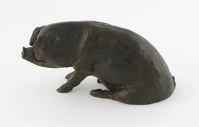 Appraisal: Belinda Sillars British th century A seated pig signed Belinda