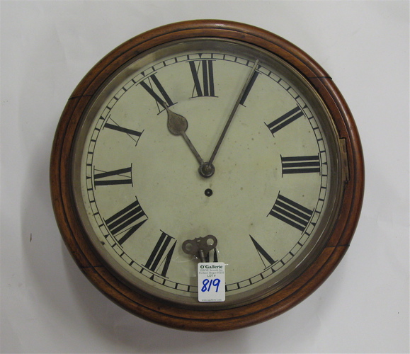 Appraisal: ROUND FUSEE GALLERY CLOCK English or Scottish th century having