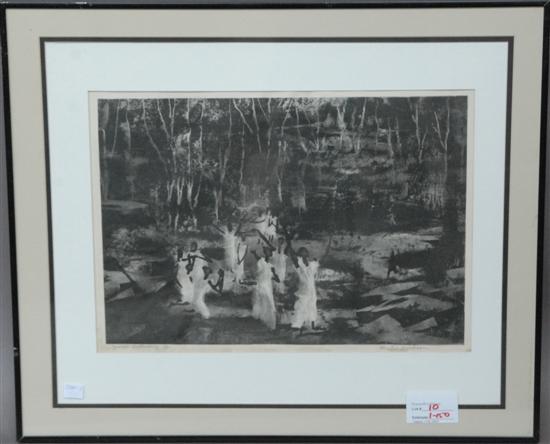 Appraisal: JACKSON MARTIN LITHOGRAPH Jungle Gathering Numbered Signed lower right X