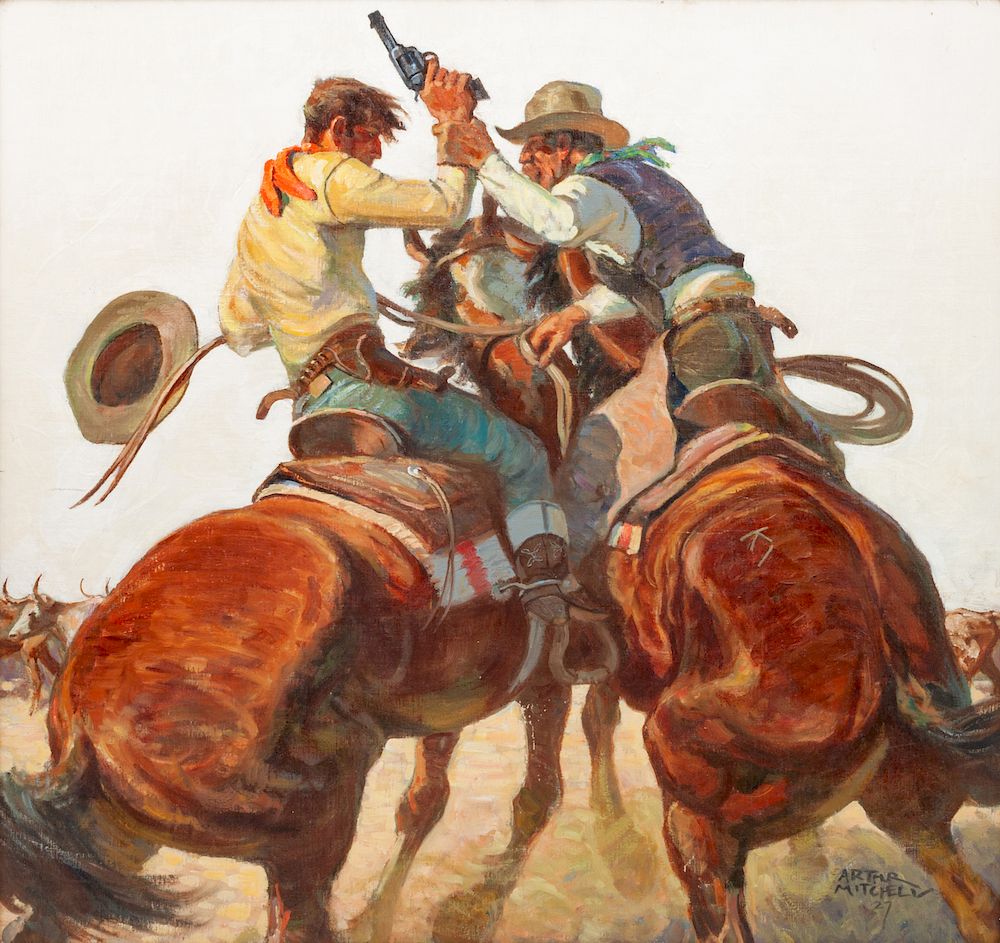 Appraisal: Arthur Roy Mitchell American - Two Cowboys on Horses with