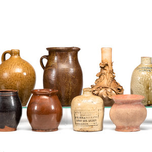 Appraisal: Twelve Stoneware Redware and Earthenware Jugs Pitchers and Vases American