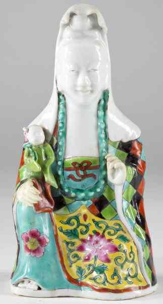 Appraisal: Chinese Porcelain Figurine of Guanyin and Child th century unsigned