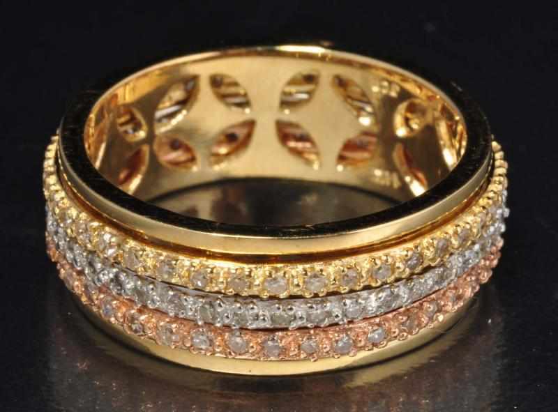 Appraisal: K Tri-Color Gold Diamond Ring Description Diamonds ctw Center three