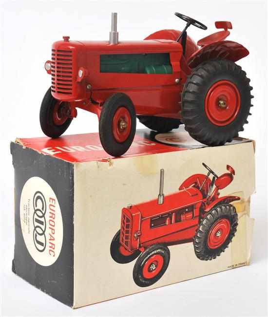 Appraisal: Rare CIJ Tracteur Agricole Electrique red tractor green engine front