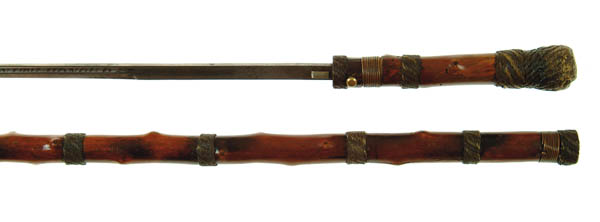 Appraisal: SWORD CANE - overall with etched blade There is a