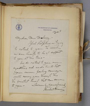 Appraisal: CONDOLENCE BOOK - WILLIAM K MELONEY - Over letters of