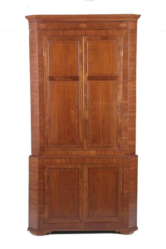 Appraisal: ENGLISH GEORGIAN BLIND-DOOR CORNER CUPBOARD late th early th century